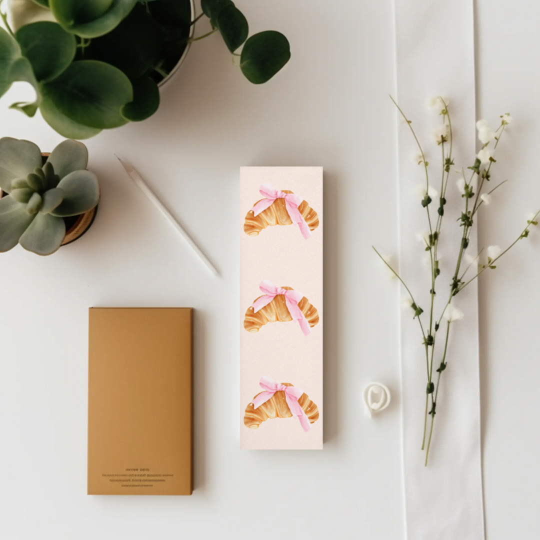 Pink croissant bookmark