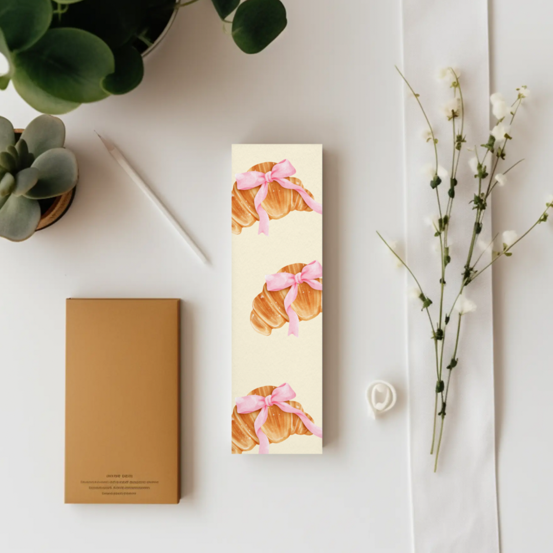 Pastel yellow croissant bookmark