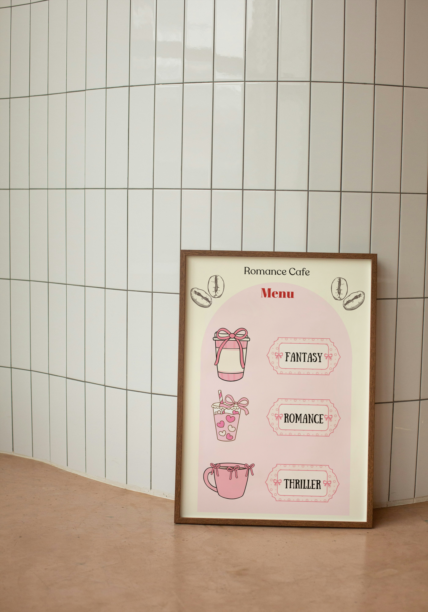 Café romance drinks Art print
