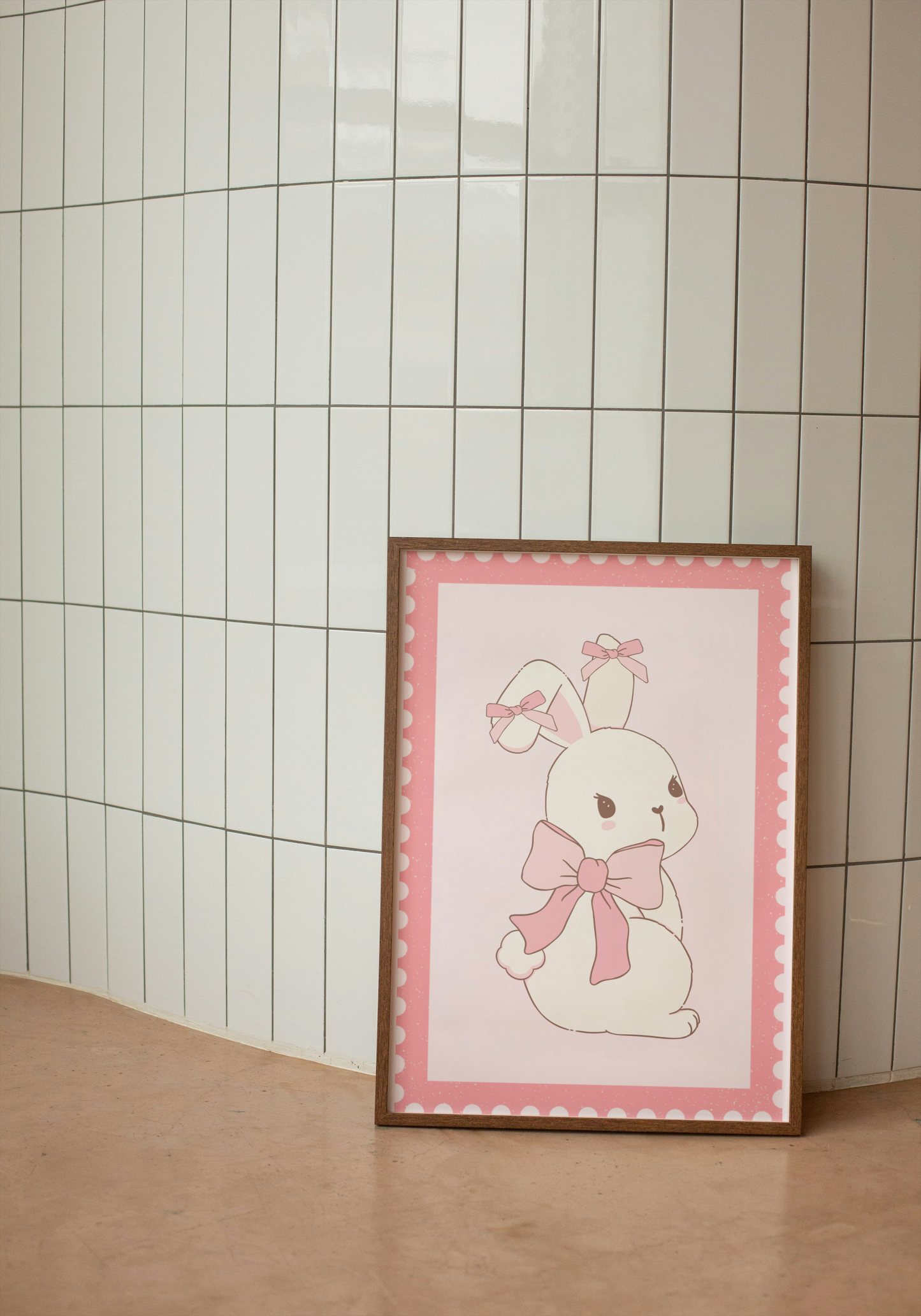 White Bunny Art Print